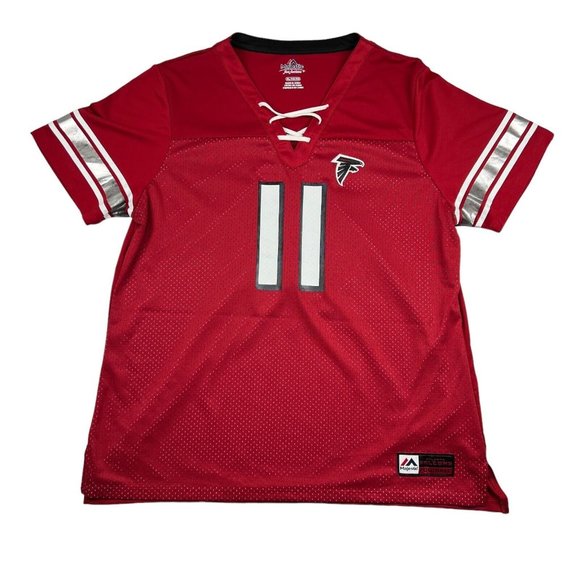 Majestic Football Jersey Women XL Atlanta Falcons Julio Jones #11 NFL Team - Picture 1 of 9